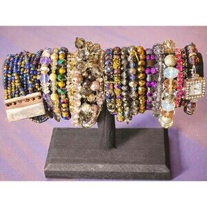 20 Pc Sparkle Stretch Bracelet Lot - Crystal Rhinestone Glamour Stack